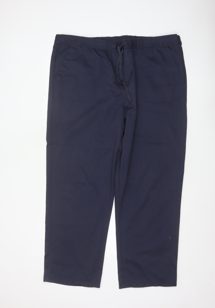 Cotton Traders Women's Blue Chino Trousers Size 22 Drawstring Waist
