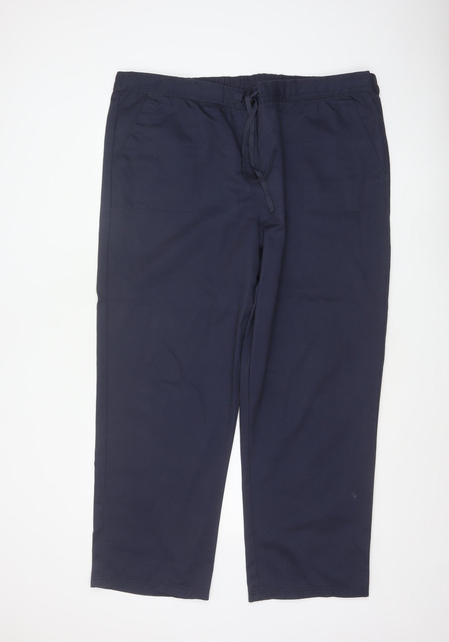 Cotton Traders Women's Blue Chino Trousers Size 22 Drawstring Waist