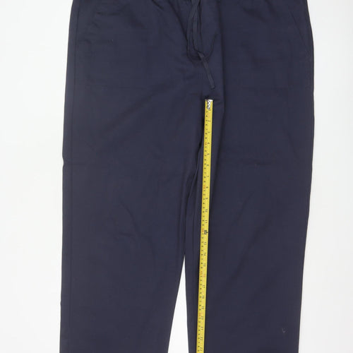 Cotton Traders Women's Blue Chino Trousers Size 22 Drawstring Waist