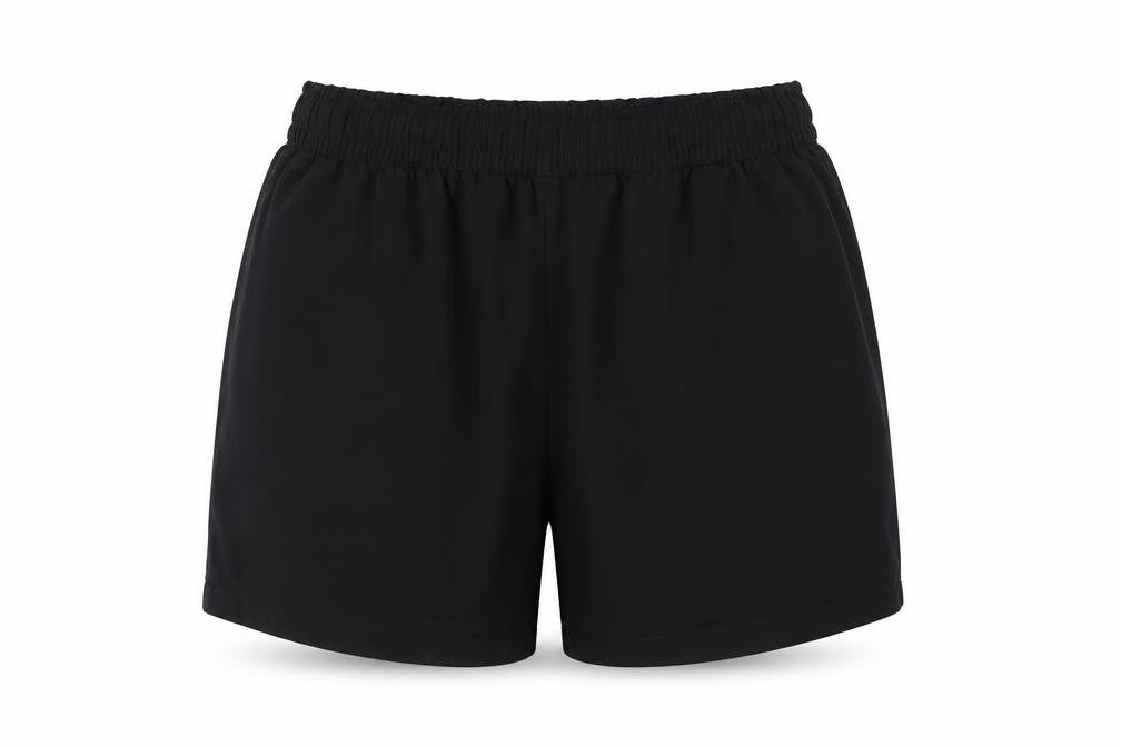 Front view of Dunnes Women Black L Lightweight Linen Blend Pull On Casual Shorts