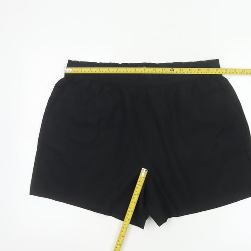 Dunnes Women Black L Lightweight Linen Blend Pull On Casual Shorts