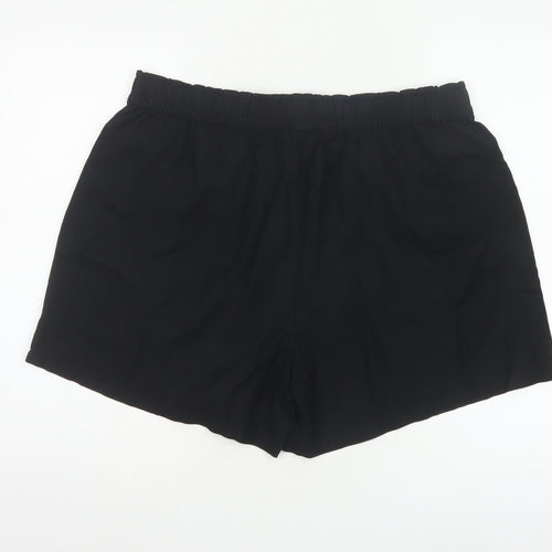 Dunnes Women Black L Lightweight Linen Blend Pull On Casual Shorts