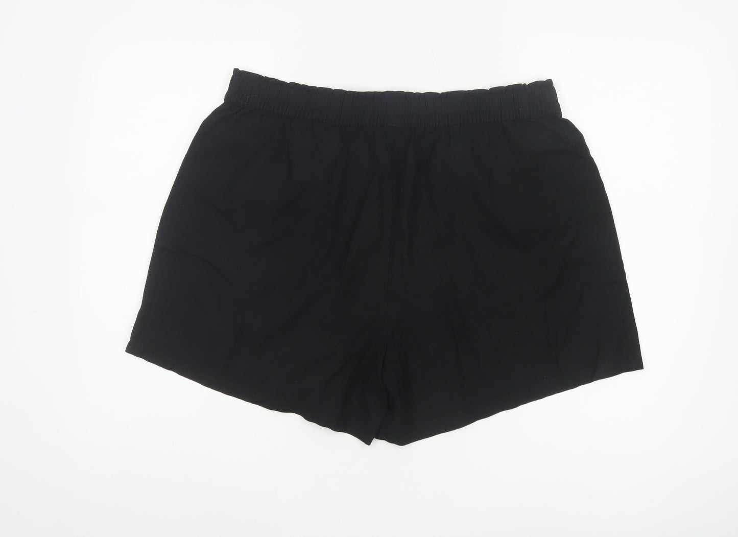 Dunnes Women Black L Lightweight Linen Blend Pull On Casual Shorts