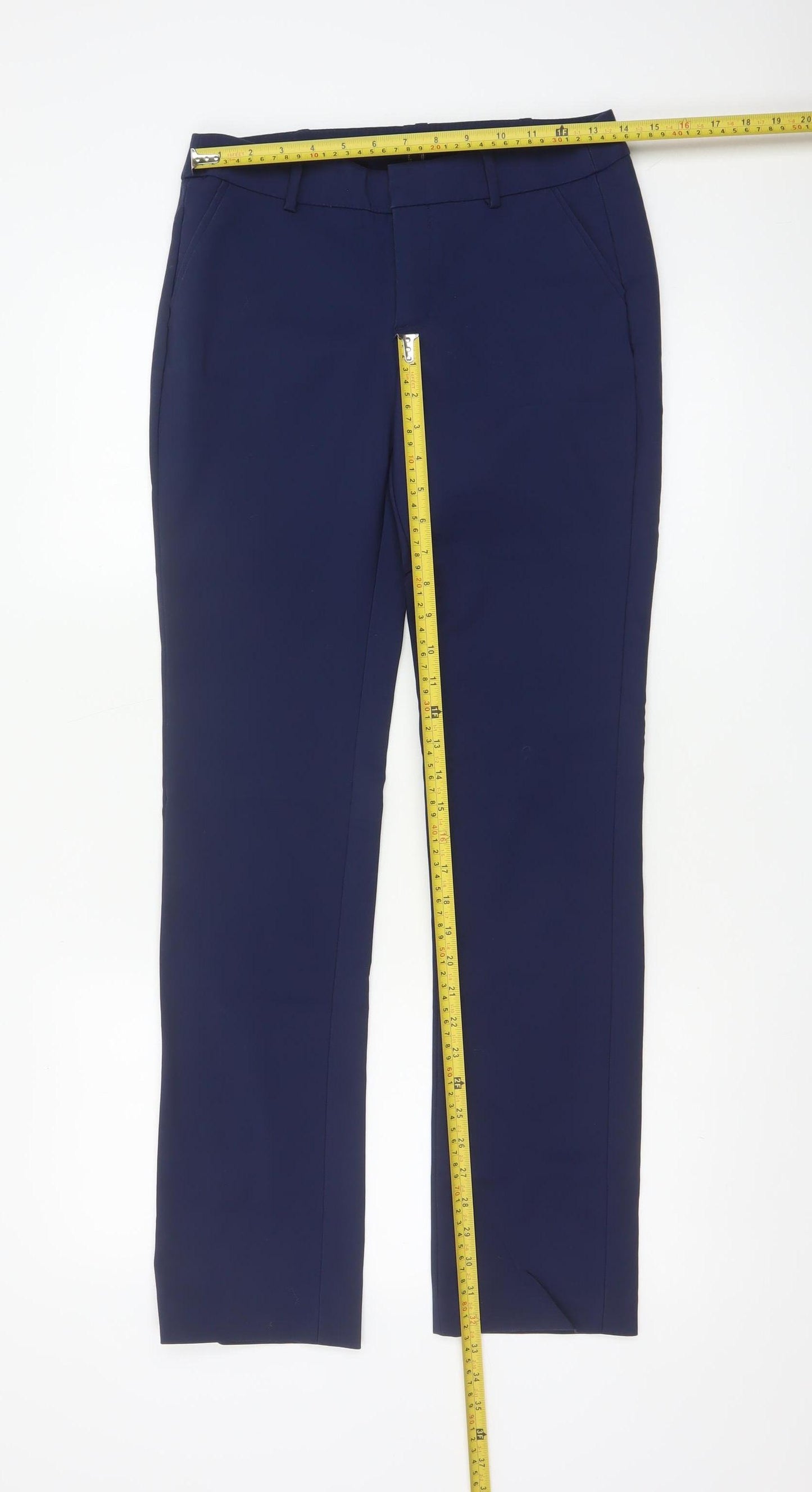 Mexx Women's Blue Slim Fit Chino Trousers Size 8 Regular