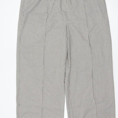 Marks and Spencer Women's Grey Check Trousers Size 20L Elastic Waist