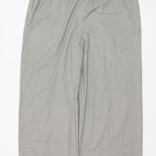 Marks and Spencer Women's Grey Check Trousers Size 20L Elastic Waist