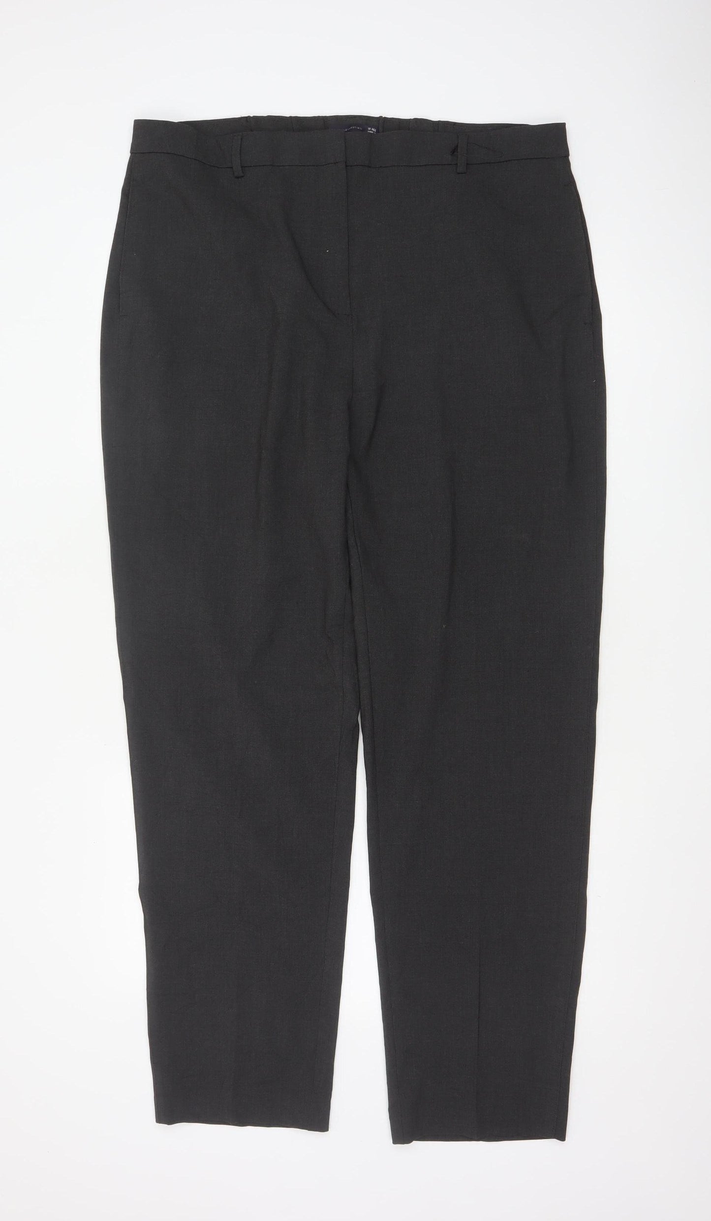 Marks and Spencer Womens Black Size 18 Regular Straight Trousers