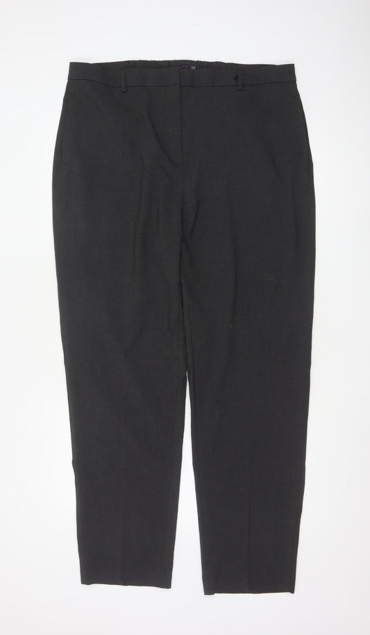 Marks and Spencer Womens Black Size 18 Regular Straight Trousers