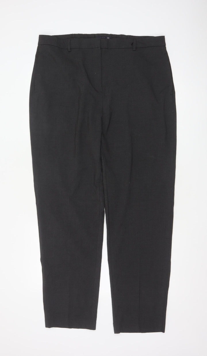 Marks and Spencer Womens Black Size 18 Regular Straight Trousers