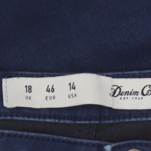 Denim Co. Women's Blue Mid Rise Skinny Stretch Jeans Size 18