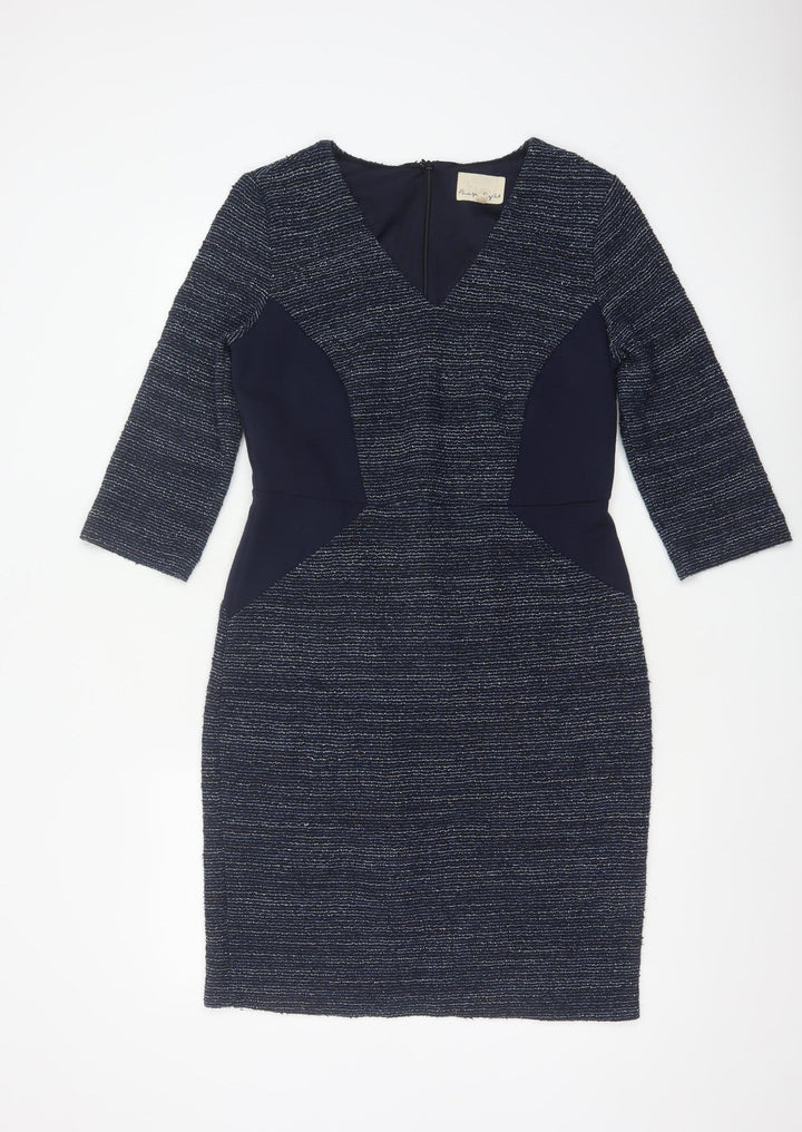 Phase Eight Women's Blue Knee Length Bodycon Dress Size 12