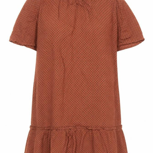 FatFace Women Brown Polka Dot Knee Length Shift Dress Size 14