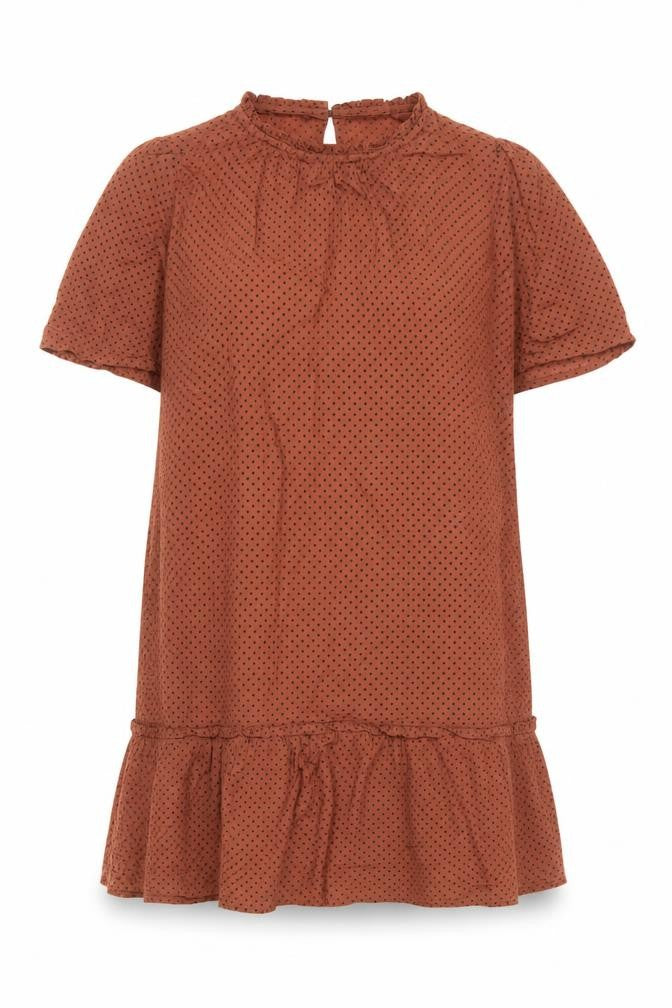 FatFace Women Brown Polka Dot Knee Length Shift Dress Size 14