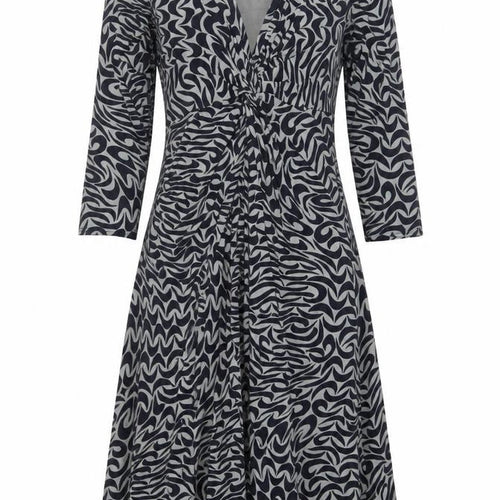 Phase Eight Women Blue Geometric Jersey A-Line Dress Size 12