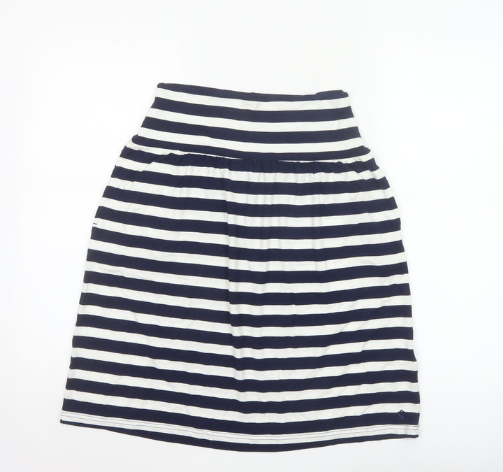 Joules Women’s Blue White Striped A-Line Jersey Skirt Size 8