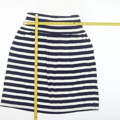Joules Women’s Blue White Striped A-Line Jersey Skirt Size 8