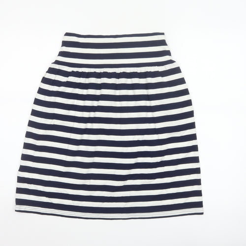 Joules Women’s Blue White Striped A-Line Jersey Skirt Size 8