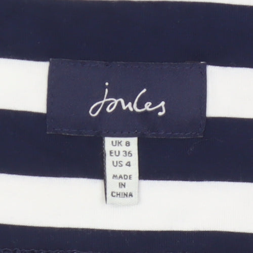 Joules Women’s Blue White Striped A-Line Jersey Skirt Size 8