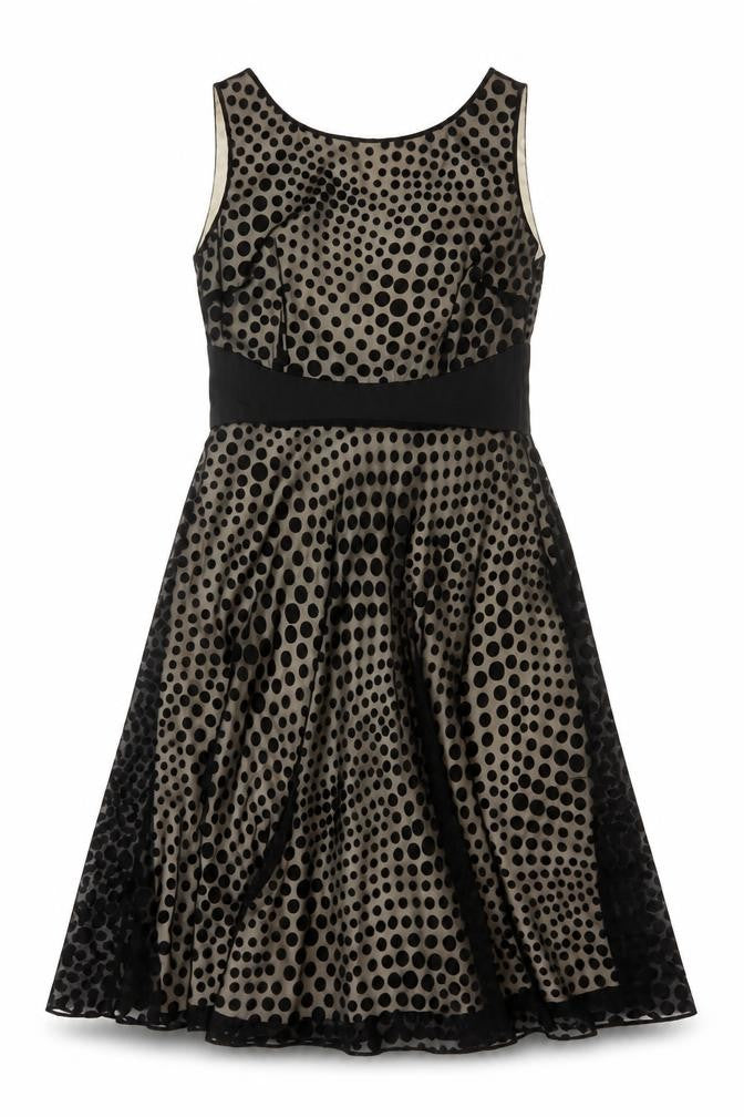 Jacques Vert Women’s Black Polka Dot Fit & Flare Dress Size 14