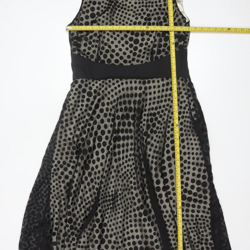 Jacques Vert Women’s Black Polka Dot Fit & Flare Dress Size 14