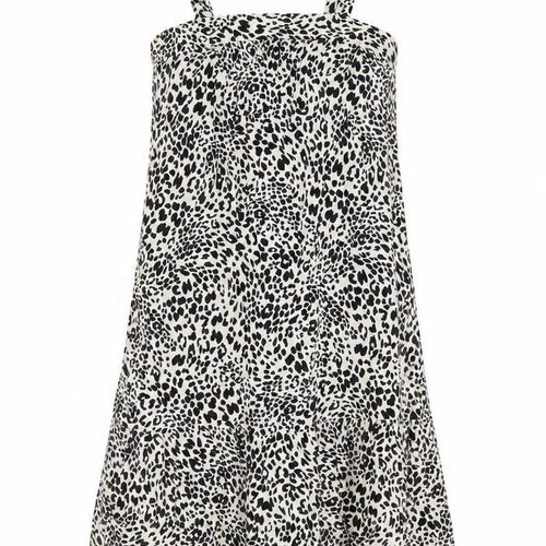 New Look Women’s Black Animal Print Strappy Slip Dress Size 10
