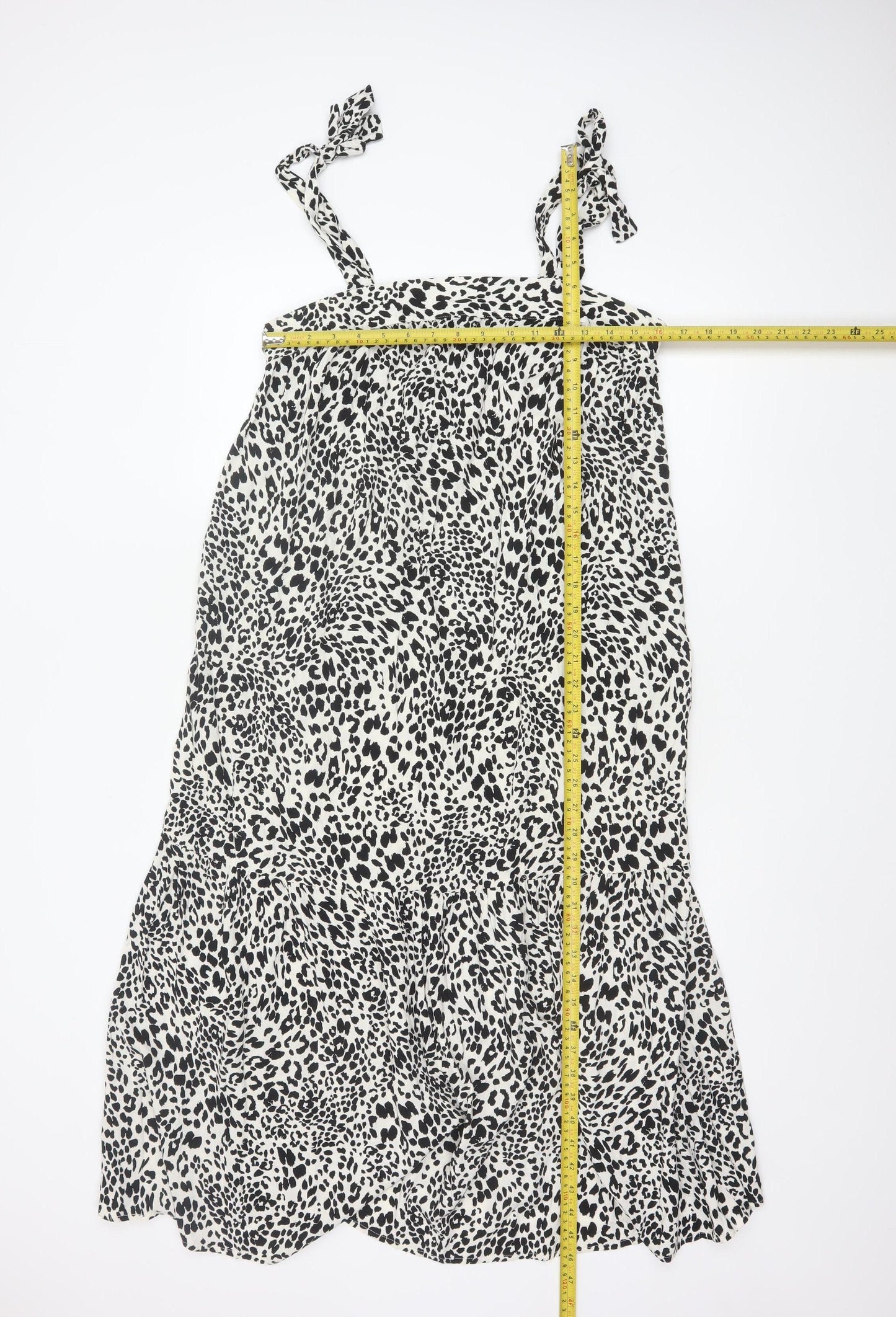 New Look Women’s Black Animal Print Strappy Slip Dress Size 10