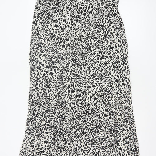 New Look Women’s Black Animal Print Strappy Slip Dress Size 10