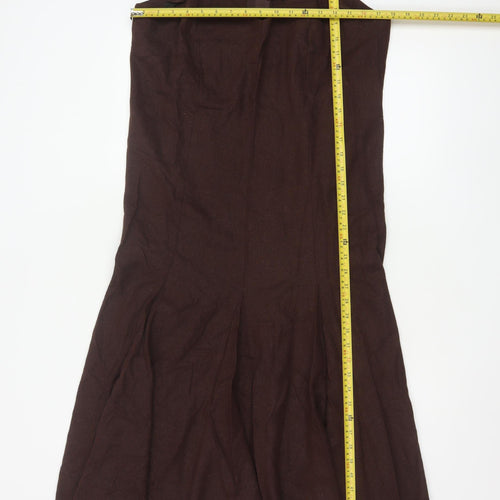 Wardrobe Women Brown Linen Viscose Slip Dress Size 16