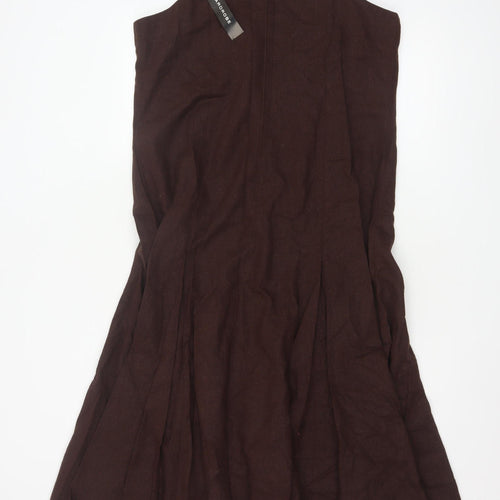 Wardrobe Women Brown Linen Viscose Slip Dress Size 16