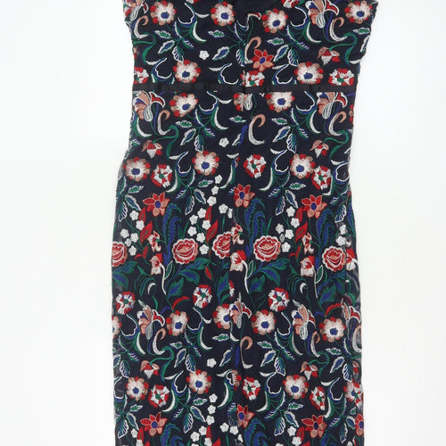 Seen Worn Kept Women's Multicoloured Floral Embroidered Sheath Dress Size 12