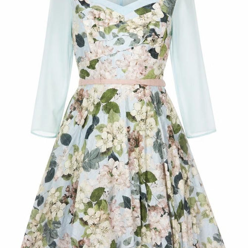 Phase Eight Women’s Blue Floral Fit & Flare Knee Length Dress Size 10