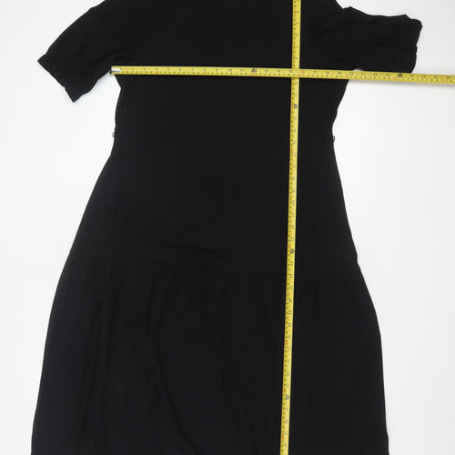 Marks and Spencer Women Black Size 16 Shift Jersey Dress