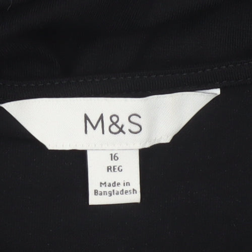 Marks and Spencer Women Black Size 16 Shift Jersey Dress
