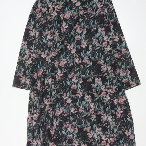 Cotton Traders Women’s Black Floral A-Line Jersey Dress Size 20