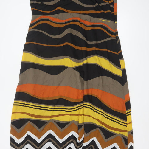Windsmoor Womens Multicoloured Size 18 V-Neck Sleeveless Midi Dress