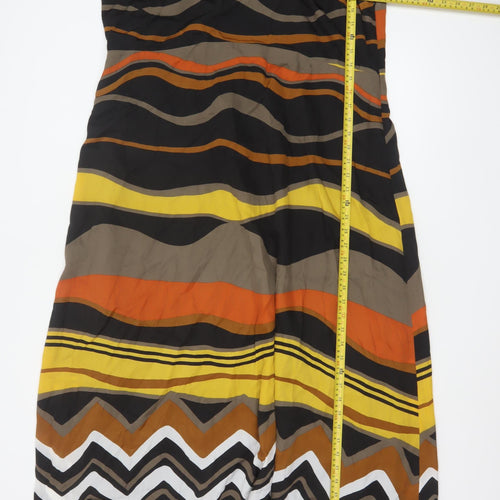 Windsmoor Womens Multicoloured Size 18 V-Neck Sleeveless Midi Dress