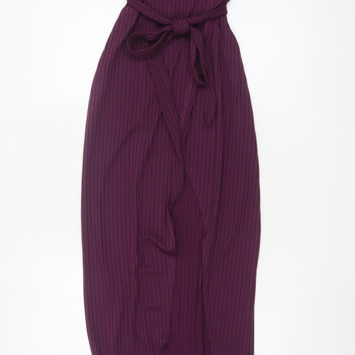 PrettyLittleThing Women's Purple Wrap Maxi Dress Size 10