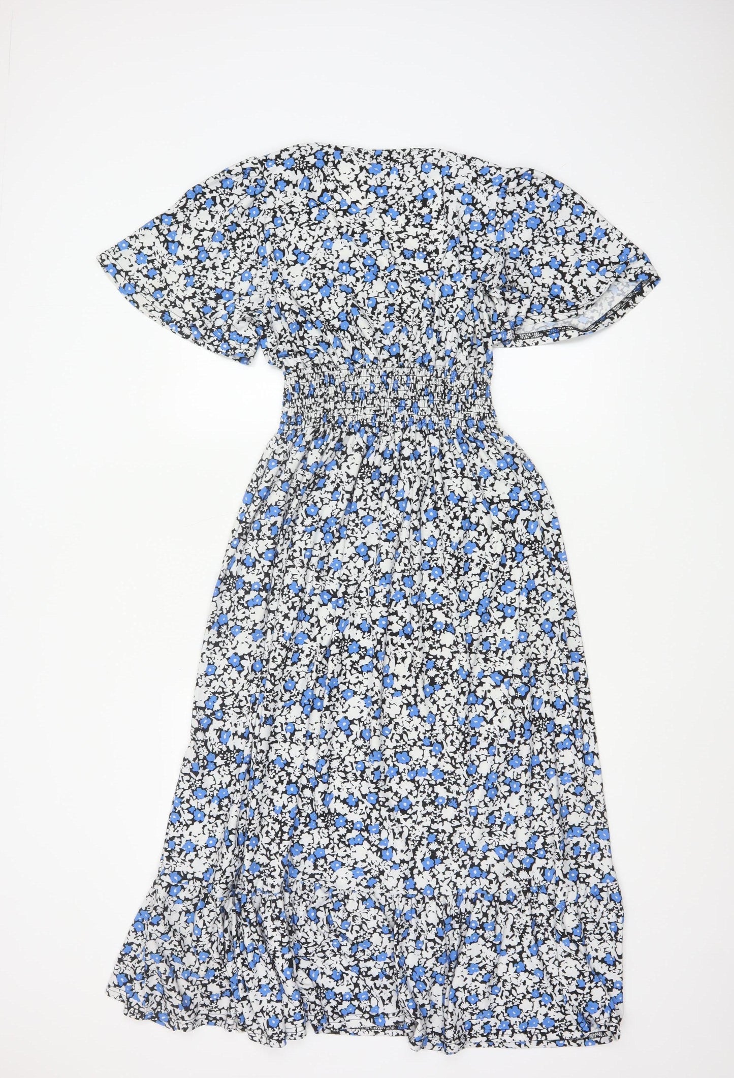 Blue Vanilla Women’s Blue Floral Midi A-Line Dress S