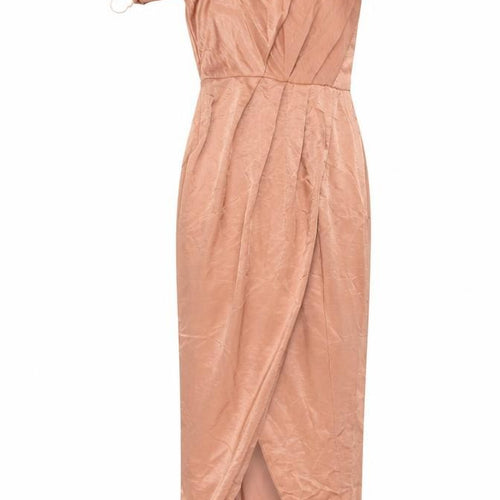 ASOS Women Pink One Shoulder Long Wrap Formal Dress Size 8