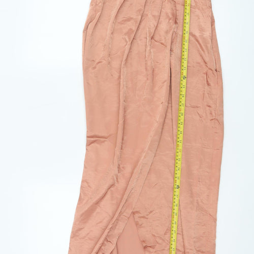 ASOS Women Pink One Shoulder Long Wrap Formal Dress Size 8