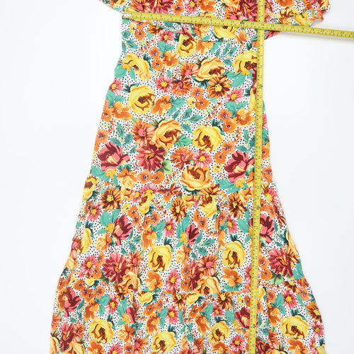 Myleene Klass Women’s Multicoloured Floral Off Shoulder Midi Dress Size 12