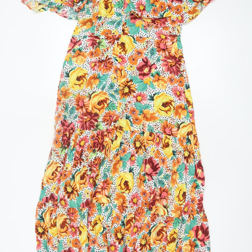 Myleene Klass Women’s Multicoloured Floral Off Shoulder Midi Dress Size 12