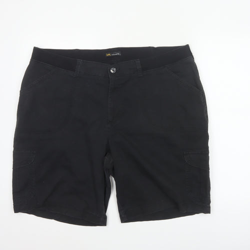 Lee Mens Black Cargo Shorts M Relaxed Fit Cotton Stretch