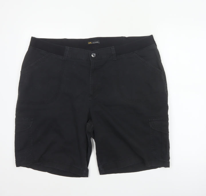 Lee Mens Black Cargo Shorts M Relaxed Fit Cotton Stretch