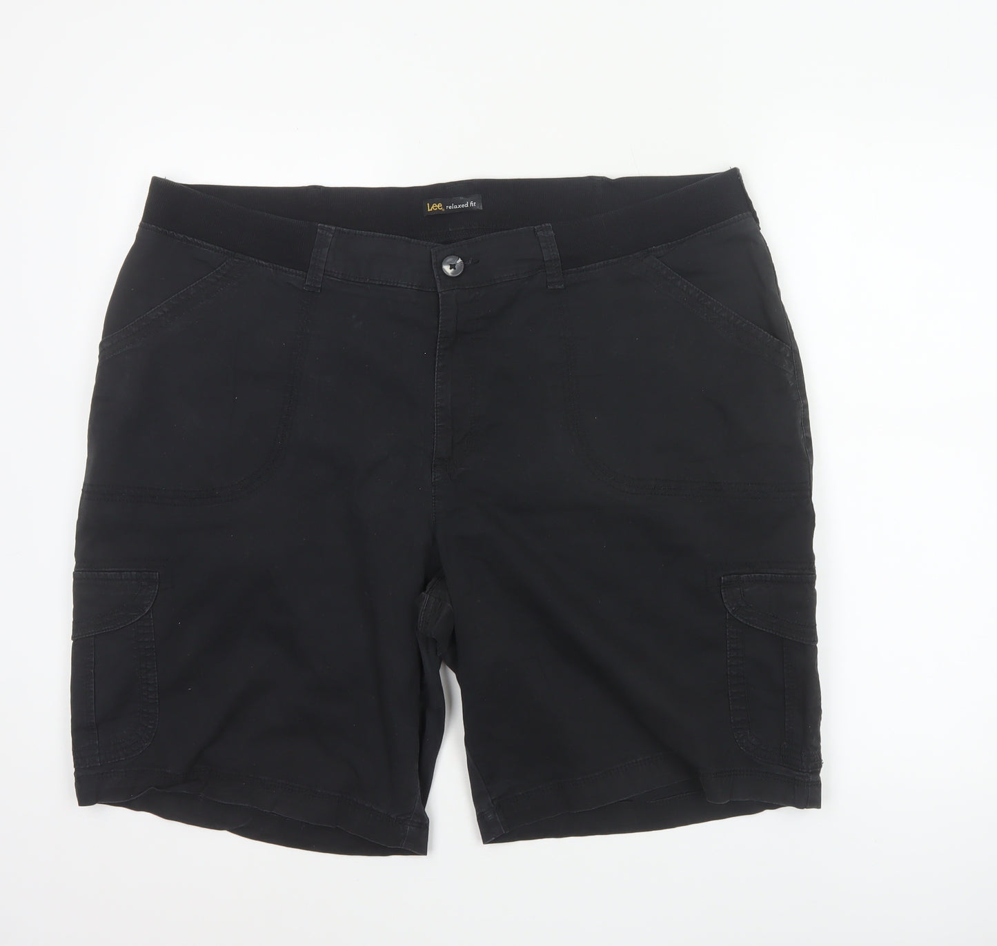 Lee Mens Black Cargo Shorts M Relaxed Fit Cotton Stretch