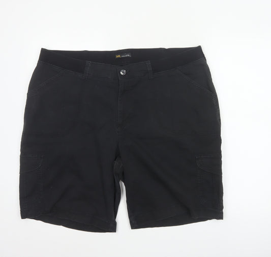 Lee Mens Black Cargo Shorts M Relaxed Fit Cotton Stretch