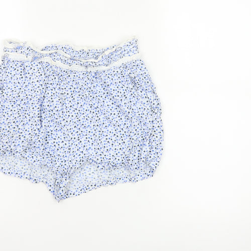 Jack Wills Women Blue Floral Viscose Casual Shorts UK 8
