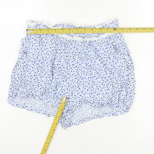 Jack Wills Women Blue Floral Viscose Casual Shorts UK 8