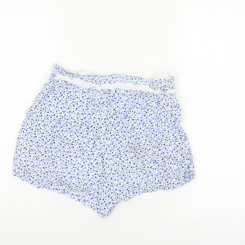 Jack Wills Women Blue Floral Viscose Casual Shorts UK 8