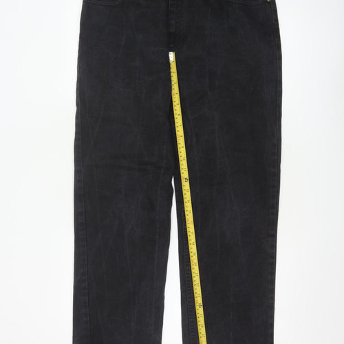 Lee Men's Black Straight Leg Regular Fit Denim Jeans 36x34